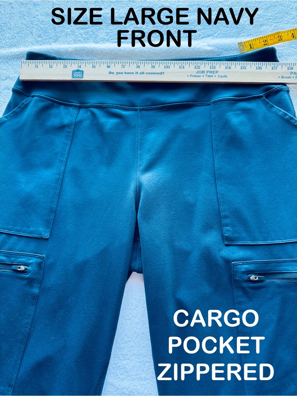 DULUTH NAMASTASH SIZE LARGE Navy with Zippered CARGO Pockets